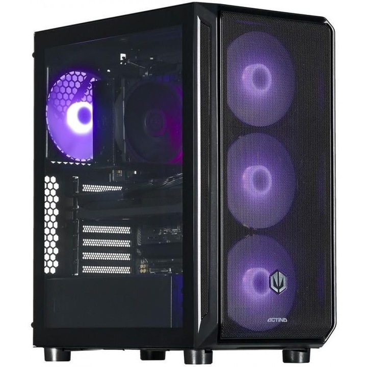 Desktop PC Actina Midi Tower, AMD Ryzen 7 7700 8 C / 16 T, 3.8 GHz - 5.3 GHz, 32 GB RAM, 2 TB SSD, AMD RX 9070 XT 16 GB, Fara sistem de operare