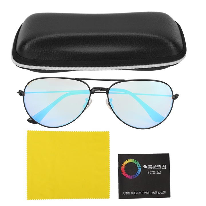 Ochelari corectare daltonism, rame aliaj, lentile rasina, rosu verde, unisex