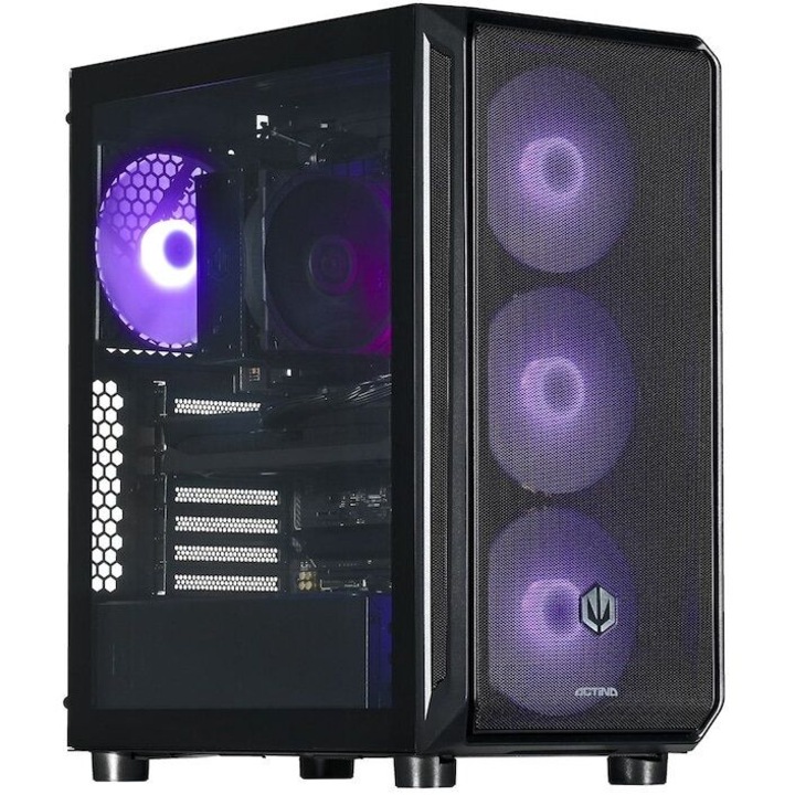 Desktop PC Actina Midi Tower, AMD 7600X3D 6 C / 12 T, 4.1 GHz - 4.7 GHz, 32 GB RAM, 2 TB SSD, AMD RX 9070 16 GB, Fara sistem de operare