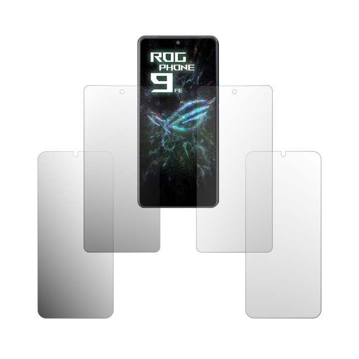 Комплект от 4 протектора за екран Folie24, за Asus ROG Phone 9 FE, 2X ултрапрозрачни + 2X матови, пълно покритие на дисплея и подходящи за калъф, самозалепващи се, гъвкави със саморегенерация