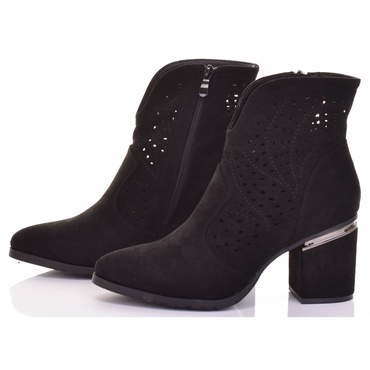 Botine Martinus din piele intoarsa, Negru