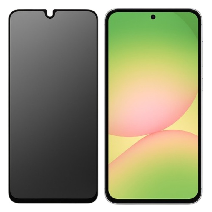 Фолио за поверителност, Samsung Galaxy A56, Протектор за екран против надничане, 9H, Черен