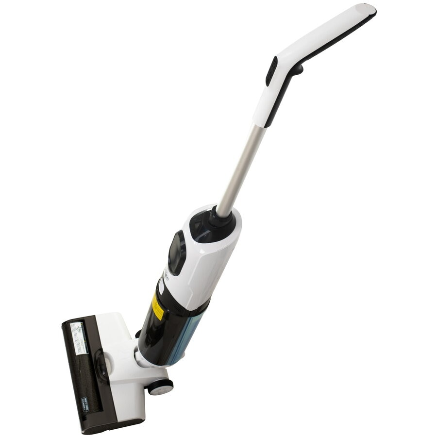 Aspirator fara fir 2 in 1 Adler AD 7077, Curatare umeda si uscata, Indicatii vocale inteligente, Afisaj LED, Filtru HEPA, Rola autocuratatoare, 120W, Alb