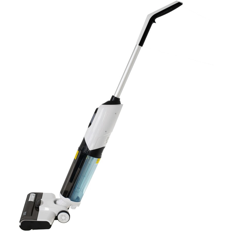 Aspirator fara fir 2 in 1 Adler AD 7077, Curatare umeda si uscata, Indicatii vocale inteligente, Afisaj LED, Filtru HEPA, Rola autocuratatoare, 120W, Alb
