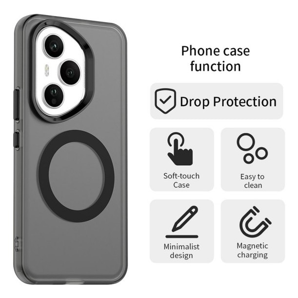 Husa Upzz® Tech Candy Compatibila Cu Honor 400 Pro, Tehnologie Magsafe, Protectie La Camera si Colturi, Negru