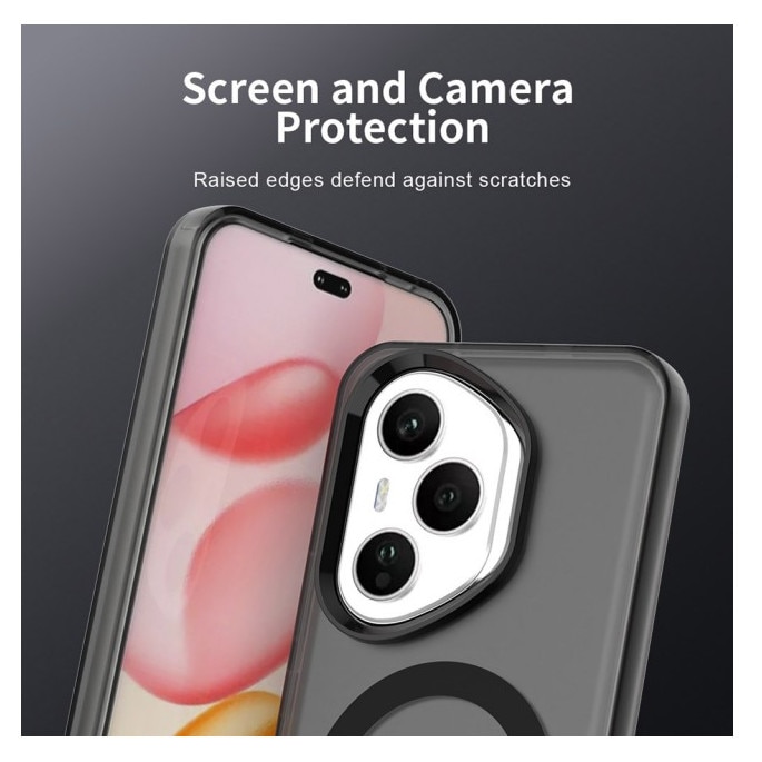 Husa Upzz® Tech Candy Compatibila Cu Honor 400 Pro, Tehnologie Magsafe, Protectie La Camera si Colturi, Negru