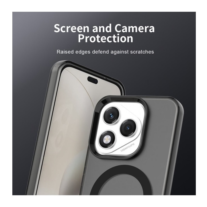Husa Upzz® Tech Candy Compatibila Cu Honor 400 Lite, Tehnologie Magsafe, Protectie La Camera si Colturi, Negru