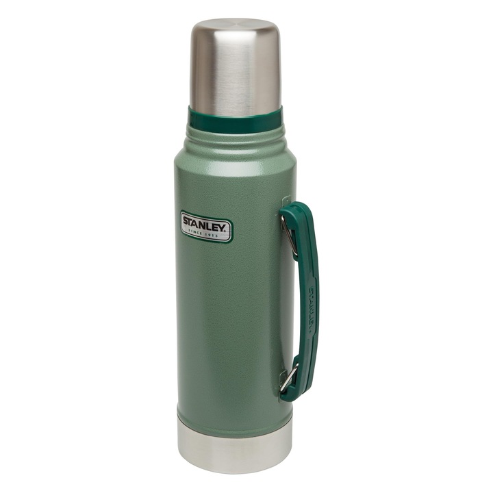 Termos Stanley Classic 1L, izolare 24 ore, capac etanș, oțel inoxidabil