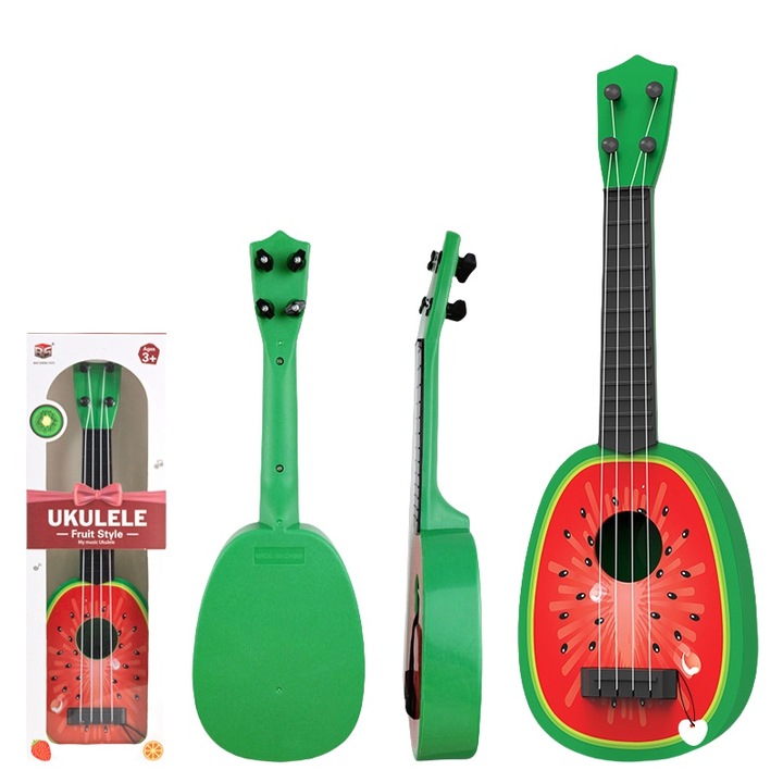 Детска играчка китара плодове диня, симулиран мини-музикален инструмент, малка китара за бебета, червена