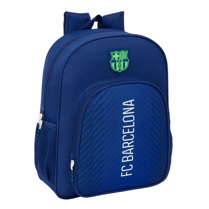 Ghiozdan F.C. Barcelona Bleumarin 32x38x12 cm, ergonomic, cu buzunare laterale si fermoar