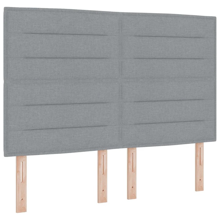 Pat cu arc LED cu saltea vidaXL, Gri deschis 160 x 200 cm tesatura