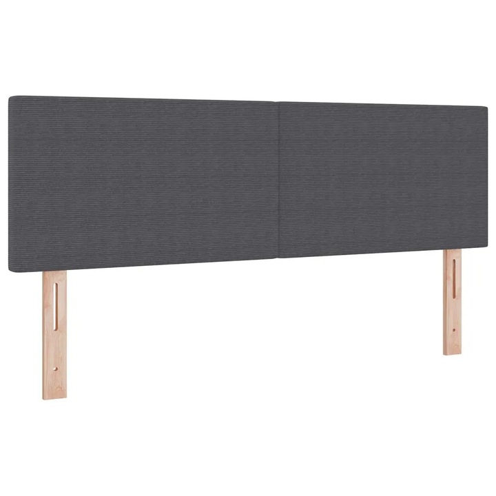 Tablie cap cu headboard Gri inchis 144 cm Piele artificiala, vidaXL, 42007054
