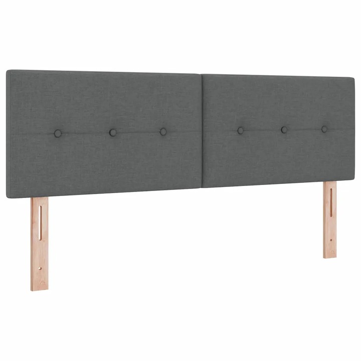 Tablie cap cu headboard Gri inchis 144 cm Piele artificiala, vidaXL, 42007151