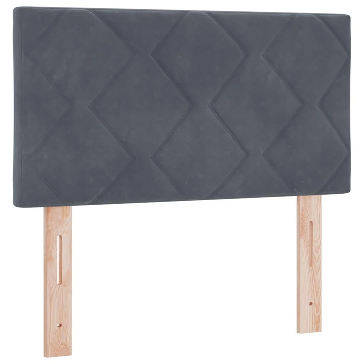 Tablie cap cu headboard Gri inchis 80 cm Catifea, vidaXL, 42007210