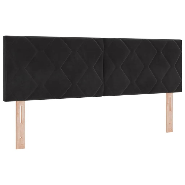 Tablie cap cu headboard Negru 144 cm Catifea, vidaXL, 42007250