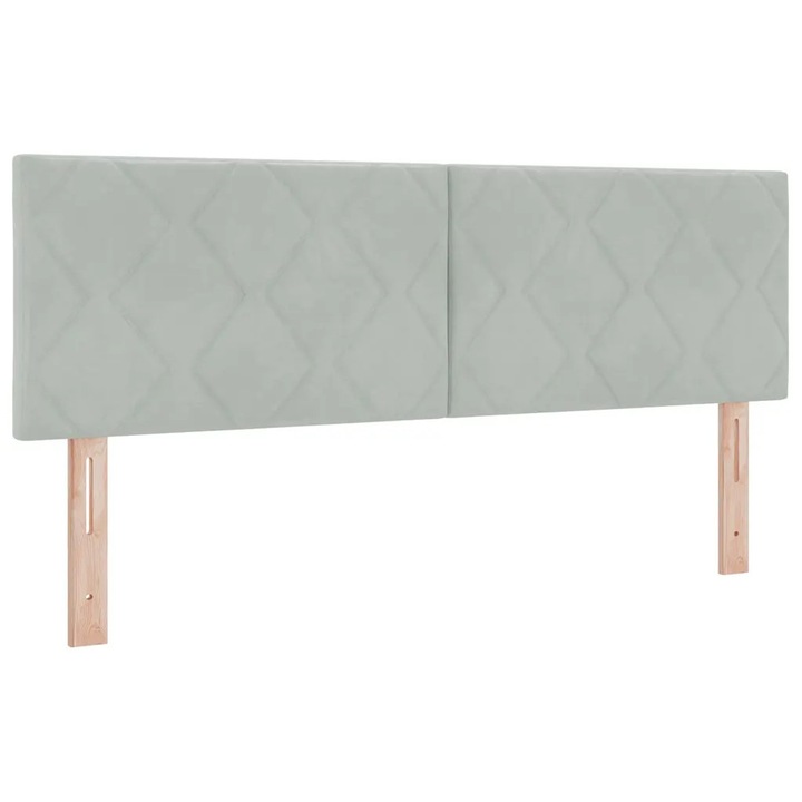 Tablie cap cu headboard Gri deschis 144 cm Catifea, vidaXL, 42007248