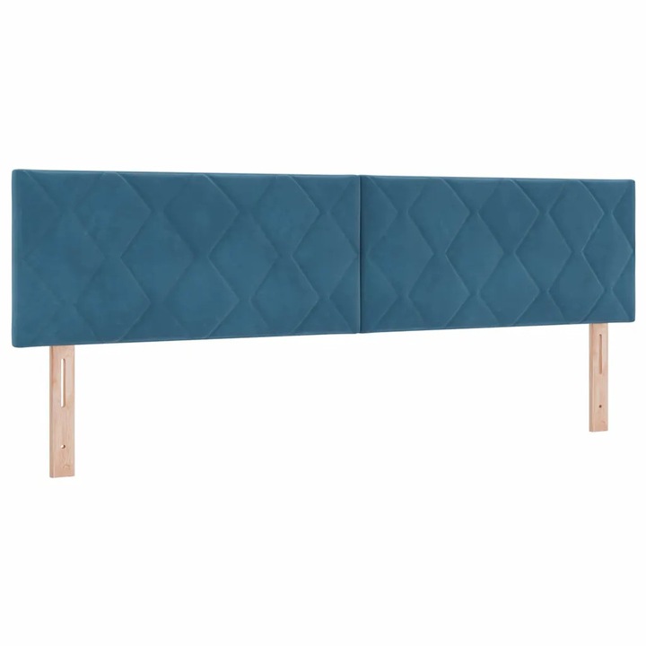 Tablie cap cu headboard Albastru inchis 180 cm Catifea, vidaXL, 42007278