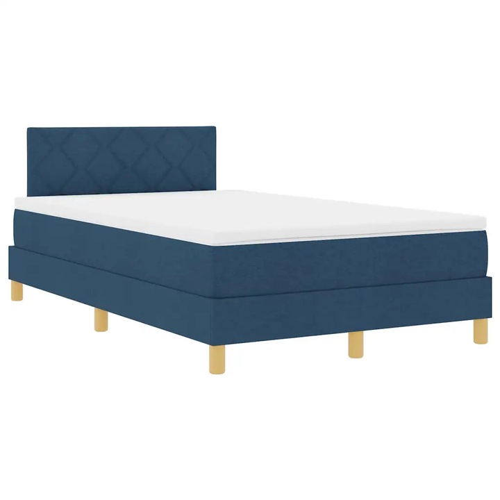 Boxspring ágy matraccal matracmal Kék 120 x 190 cm szövet, vidaXL, 3338985