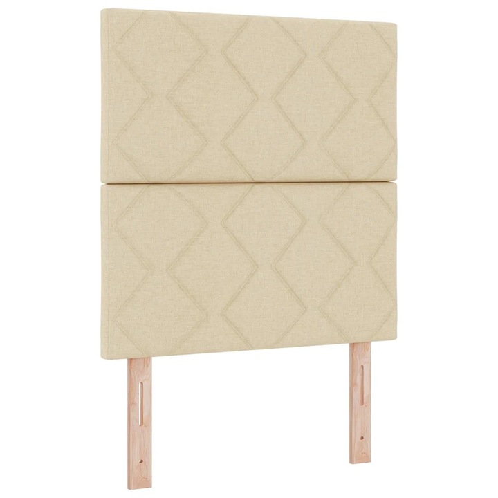 Boxrugós ágy matracmal fejtámlával Krém 80 x 200 cm szövet, vidaXL, 3342905