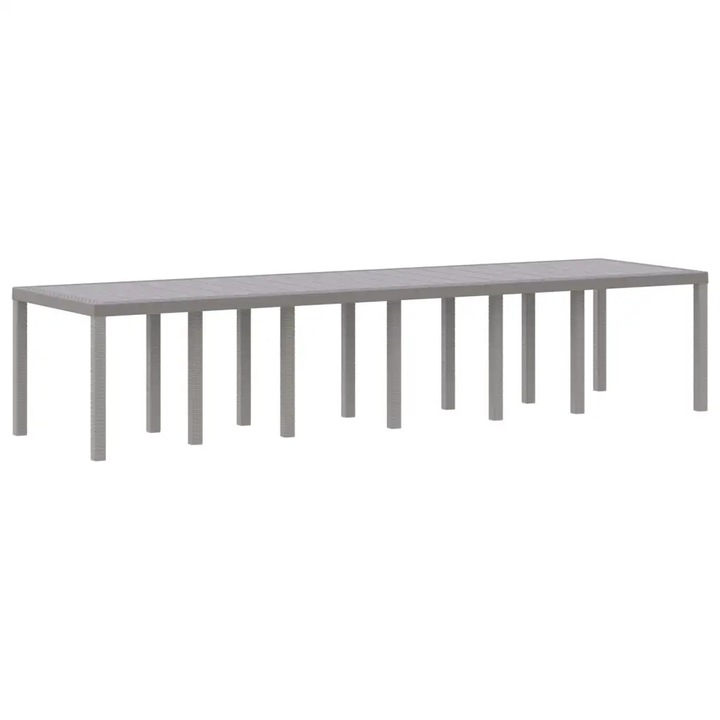 vidaXL Kerti Asztal Világosszürke 350 x 100 x 74 cm polirattan 3378527