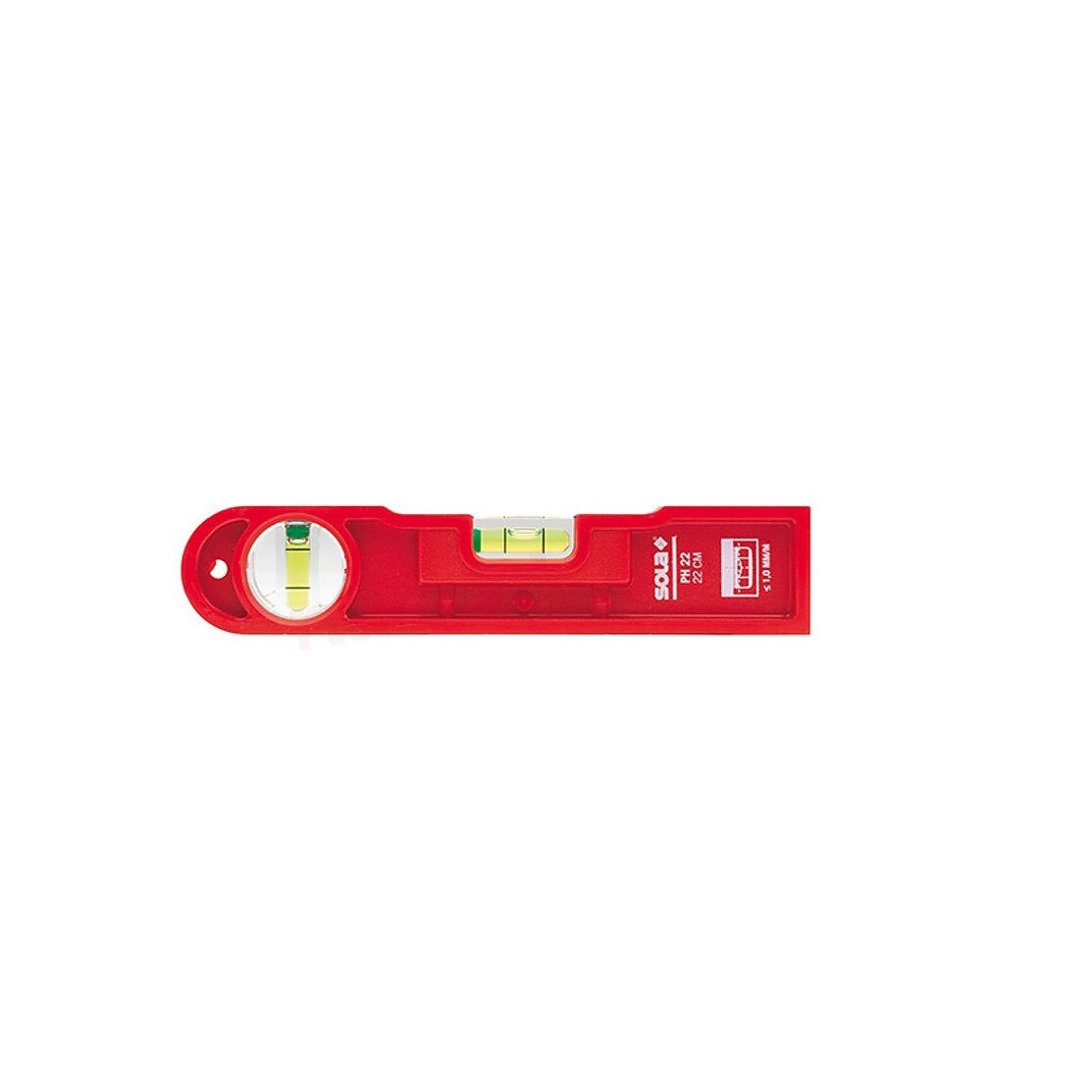 Nivela profesionala din plastic 22cm 1mm/m 2 fiole SOLA PH22
