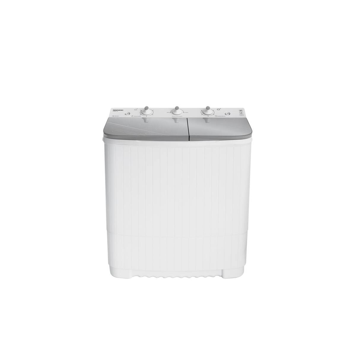 Masina de spalat rufe semiautomata Daewoo DSWM 5.3S, Capacitate rufe uscate 5 Kg, Capacitate rufe storcere 2.5 Kg, Alb/Silver