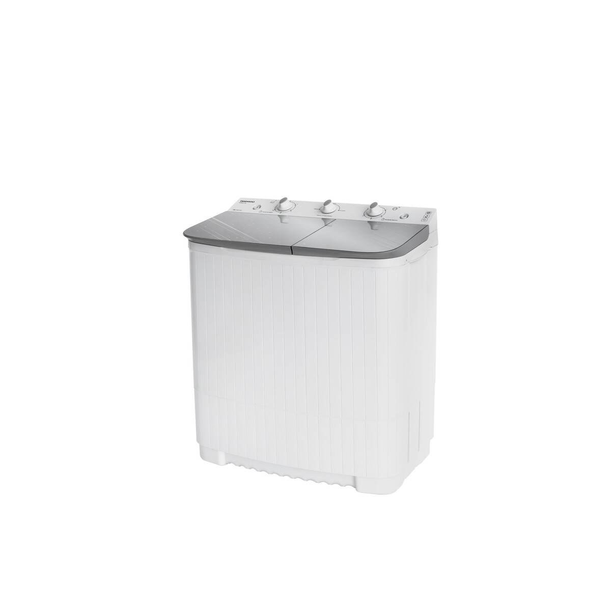 Masina de spalat rufe semiautomata Daewoo DSWM 5.3S, Capacitate rufe uscate 5 Kg, Capacitate rufe storcere 2.5 Kg, Alb/Silver