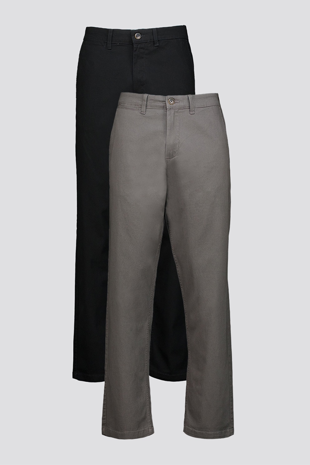 Jack & Jones, Set de pantaloni drepti - 2 perechi, Negru, Gri inchis, W32-L32