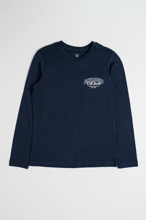 Jack & Jones, Bluza regular-fit cu decolteu la baza gatului, Alb/Bleumarin, 152 CM