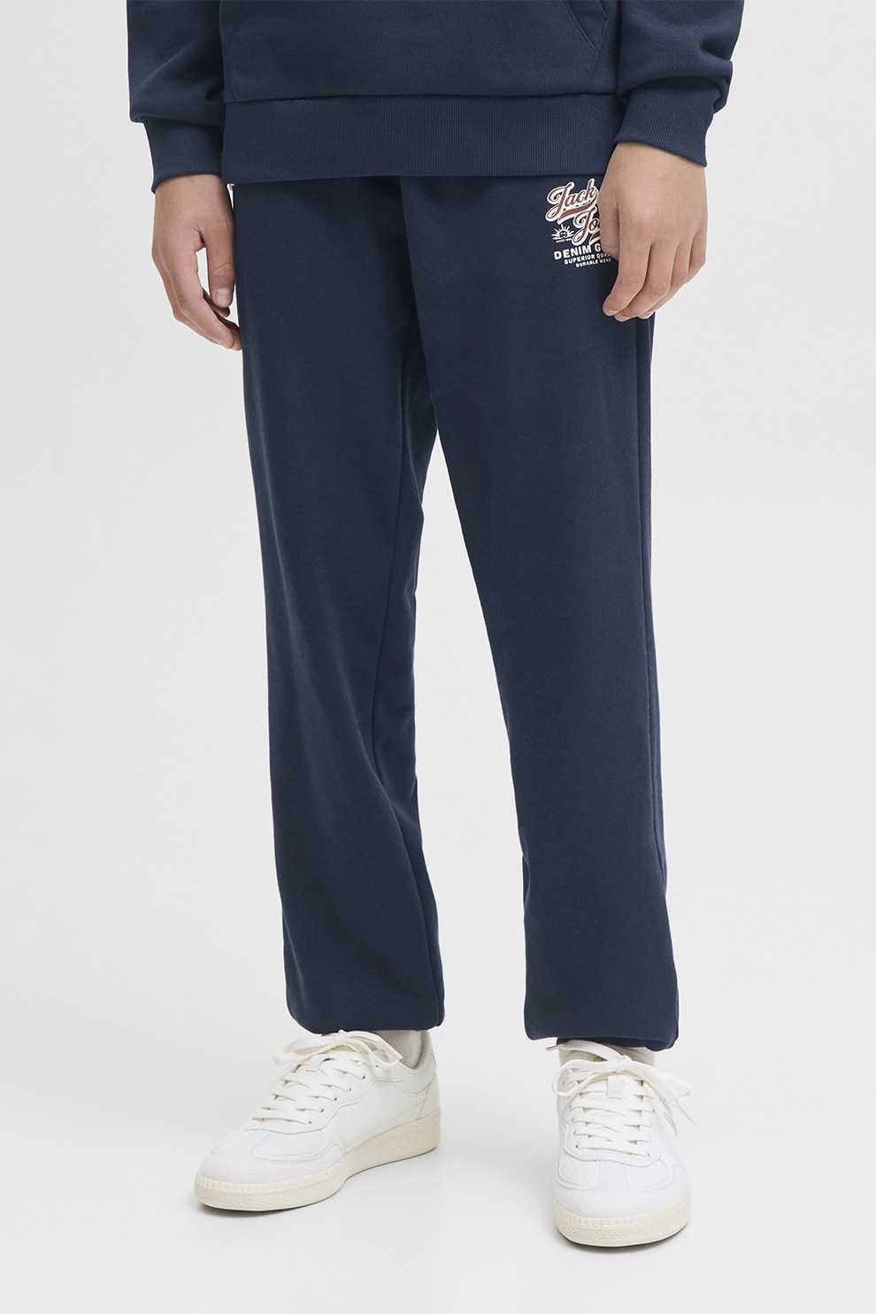 Jack & Jones, Pantaloni de trening cu snur in talie, Albastru ultramarin, 152 CM