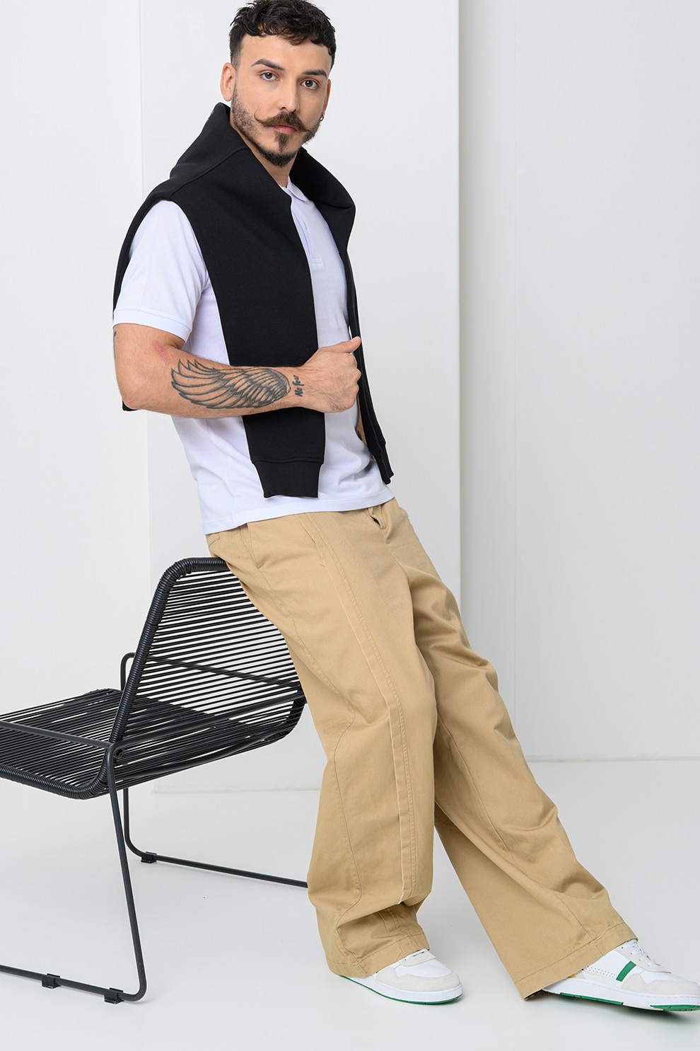 Jack & Jones, Tricou polo de bumbac pique Brandy, Alb, M