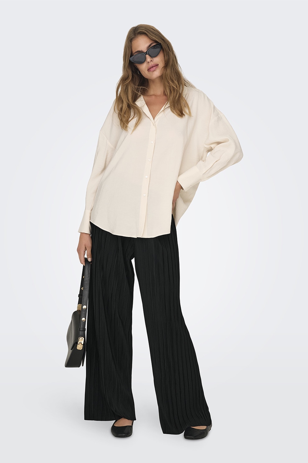 Only, Pantaloni cu pliuri Ravenna, Negru, M