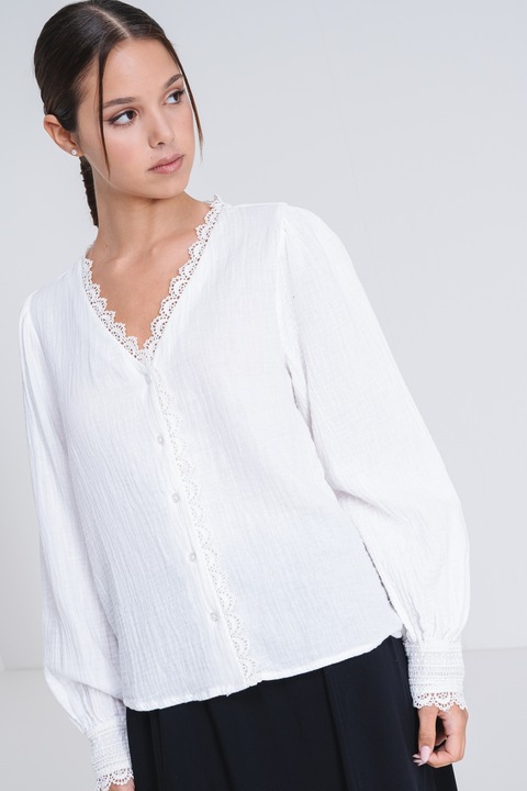 Only, Bluza uni cu nasturi, Alb