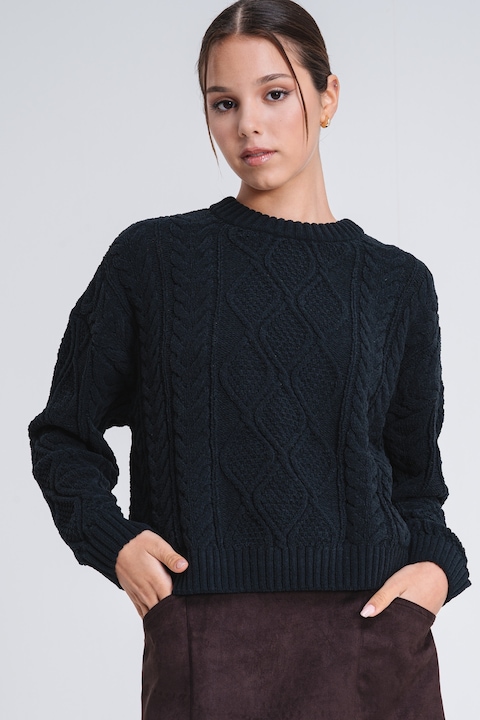 Only, Pulover cu model torsade Lelly, Negru