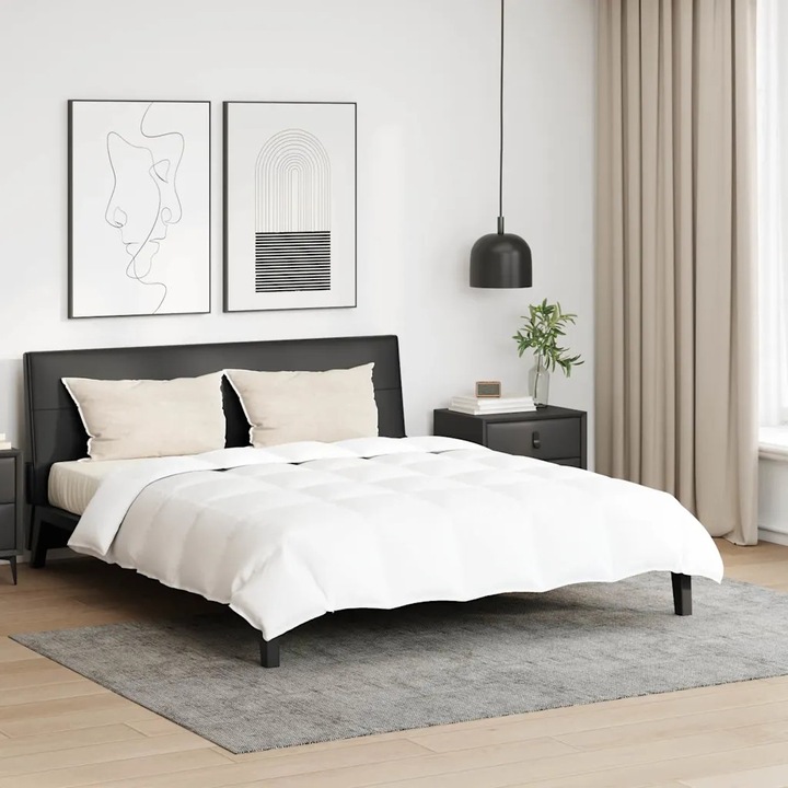 Set pilote VidaXL, 3 piese, alb, 240x200cm, puf