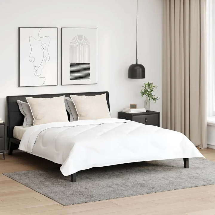 Set 2 perne dreptunghiulare VidaXL, 60x80cm, 100% poliester, alb