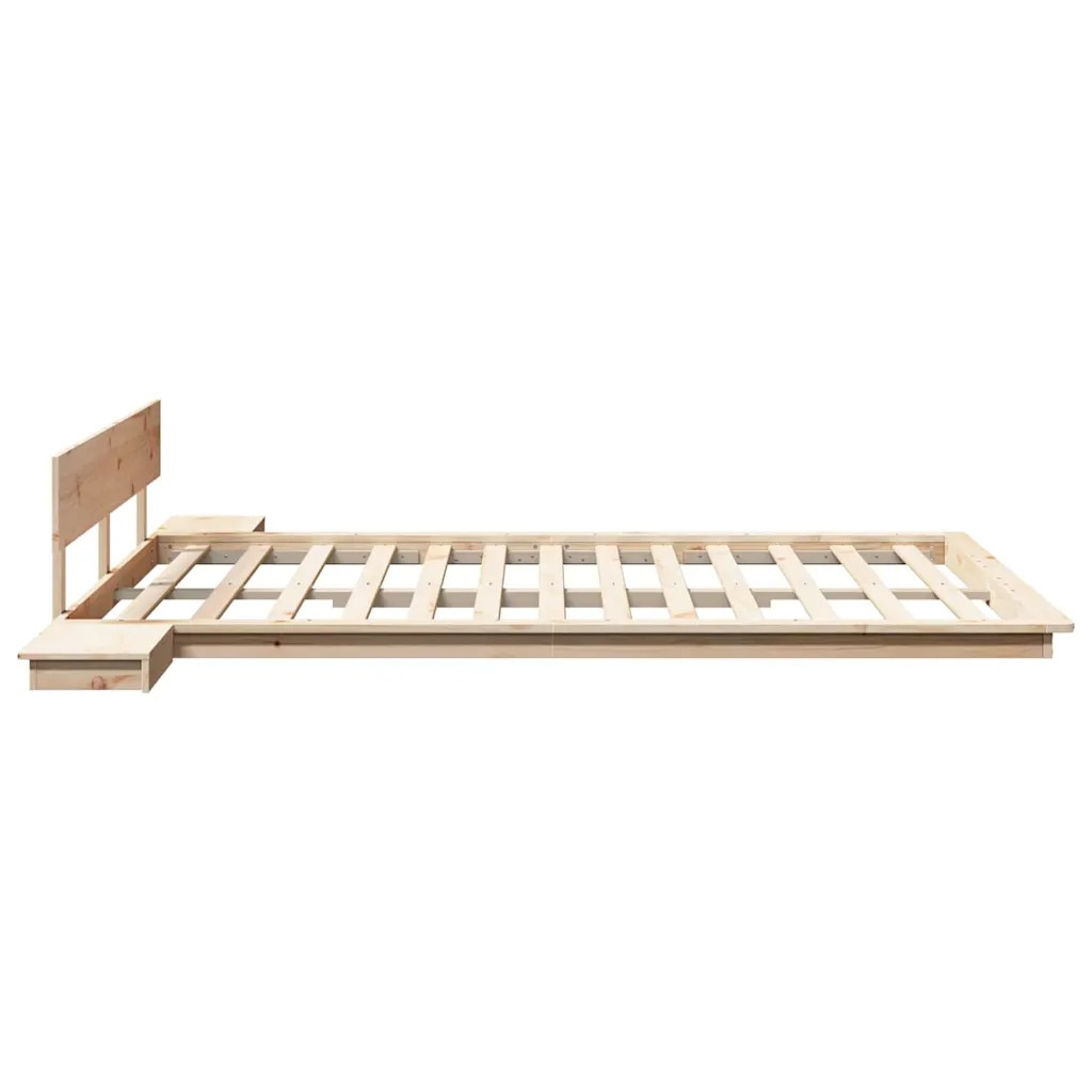 Limitator Rama Pat Rama de pat VidaXL 160x200cm din lemn masiv cu 2 noptiere - eMAG.ro