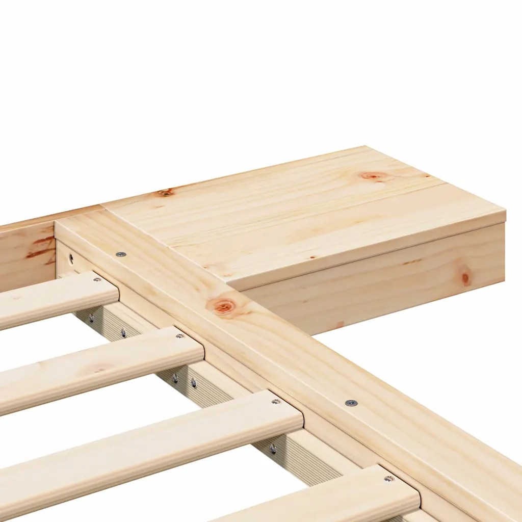 Limitator Rama Pat Rama de pat VidaXL 160x200cm din lemn masiv cu 2 noptiere - eMAG.ro