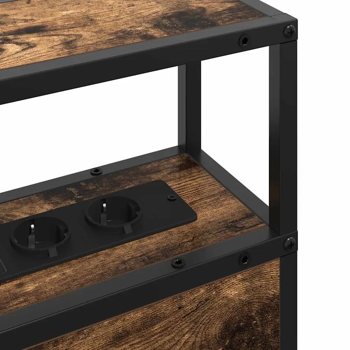 vidaXL Tároló fejtámla Falra szerelhető Füstölt tölgy 200 cm Faanyag 859772