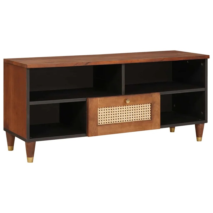 vidaXL TV szekrény fiókkal Barna 100 x 33, 5 x 46 cm Tömör Mangófát 4018896