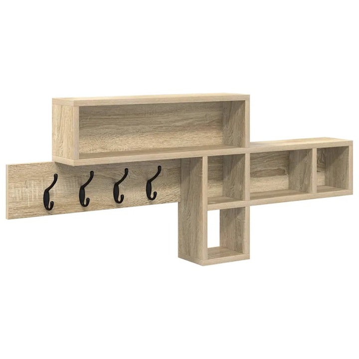 vidaXL Fali Kabáthorog Sonoma tölgy 100 x 12 x 43, 5 cm Faanyag 874413