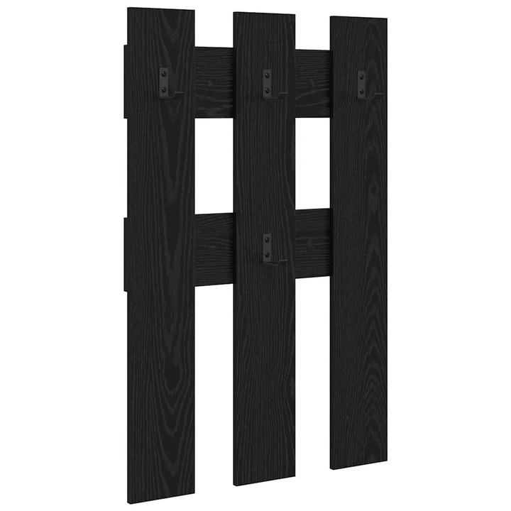 vidaXL Fali Kabáthorog tárolóval Fekete tölgy 65 x 3 x 100 cm Faanyag 874500