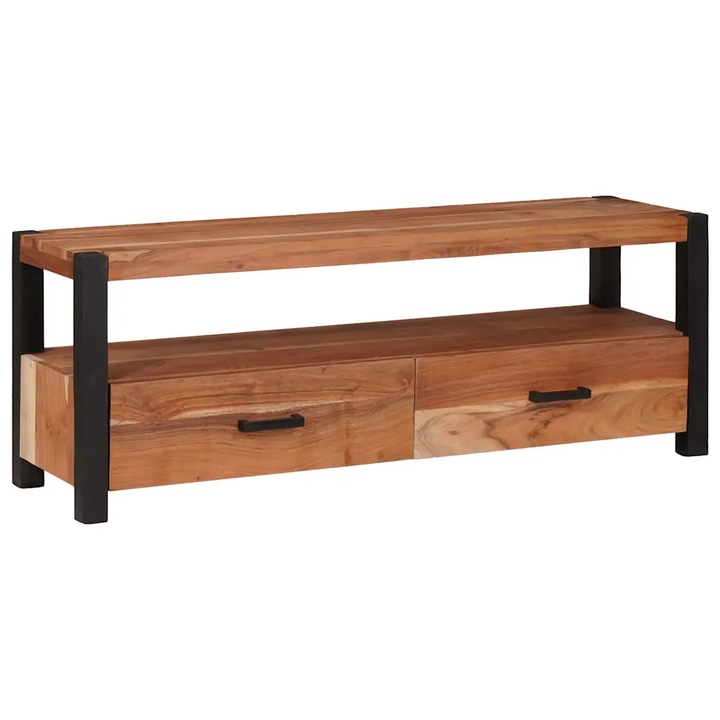 vidaXL TV szekrény fiókkal Barna 110 x 30 x 40 cm tömör akácfa 4104010