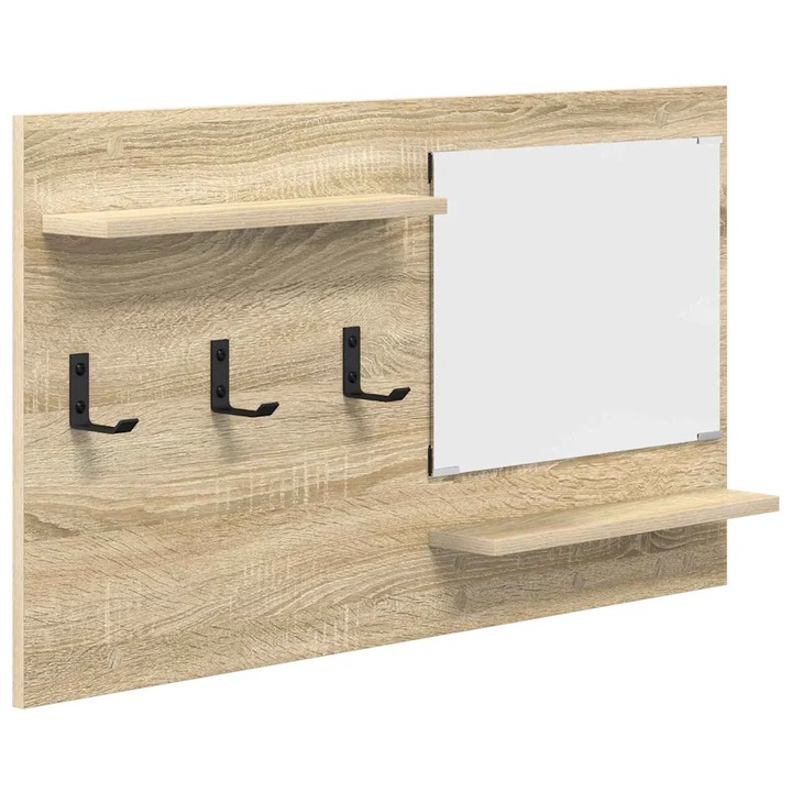 vidaXL Fali Kabáthorog polcokkal Sonoma tölgy 90 x 10 x 50 cm Faanyag 874517