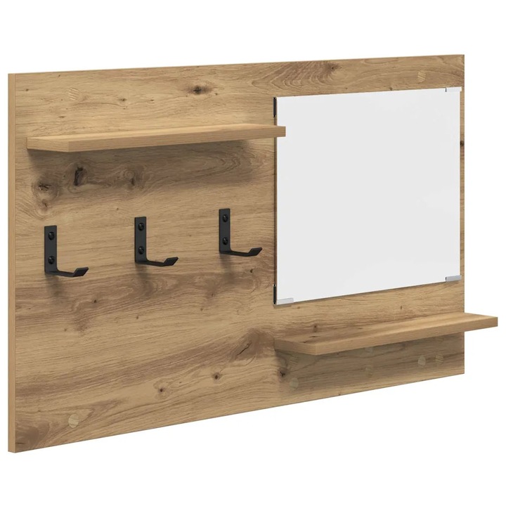 vidaXL Fali Kabáthorog polcokkal Artisan tölgy 90 x 10 x 50 cm Faanyag 874522