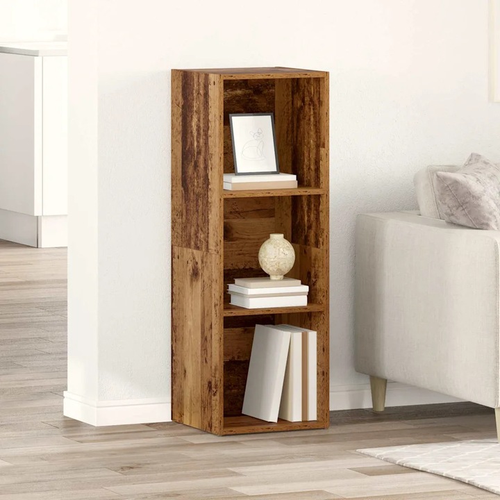 Comoda VidaXL, design rectangular, 2 compartimente, culoare lemn vechi, pentru interior