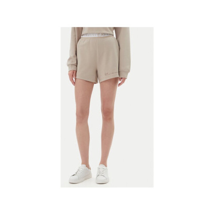 Noi sport rovidnadrag, Ea7 Emporio Armani, 7W000280 AF12501, Polieszter/Pamut, Bezs, Bézs