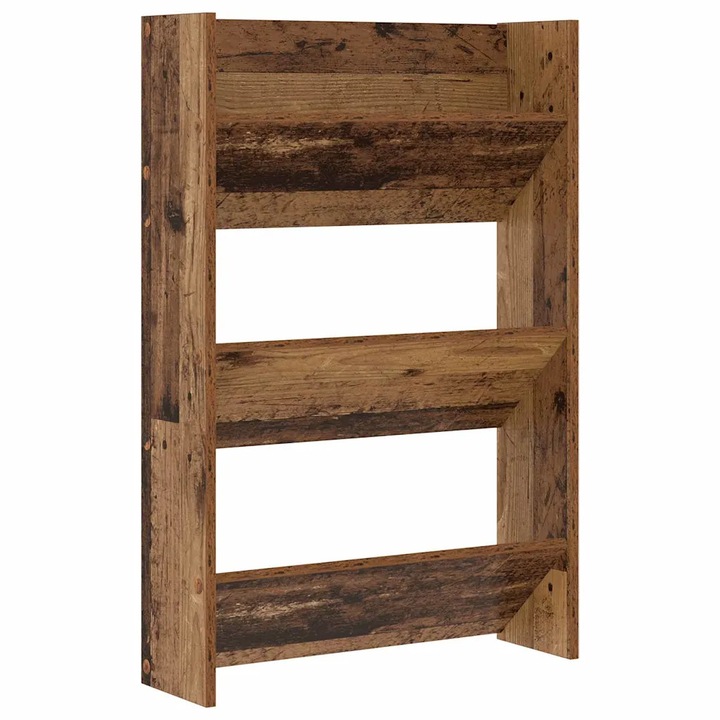 vidaXL Cipőszekrény polcokkal Öreg fa 60 x 18 x 90 cm Faanyag 875146