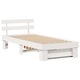 Pat minimalist VidaXL cu 2 sertare, 80x200cm, lemn masiv de pin, alb