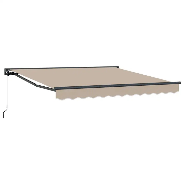 Cortina Retractabila Manual vidaXL, Bej 350 x 250 cm Poliester si metal